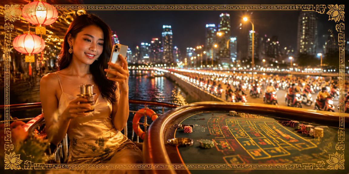 Người chơi Baccarat tại TP.HCM trong không gian cà phê tối giản sang trọng